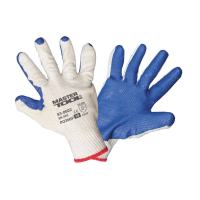 Перчатки стекольщика х/б ткань с латексным покрытием ладони (синие), 10", 90-95 г MASTERTOOL 83-0602