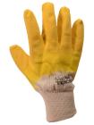 Перчатки стекольщика х/б ткань с латексным ребристым покрытием (желтые), 10,5" MASTERTOOL 83-0601