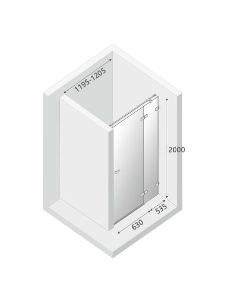 Душевая дверь Avexa Black 120 R (EXK-1555)