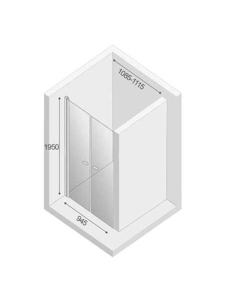 Душевая дверь New Soleo 110 двойная (D-0127A)