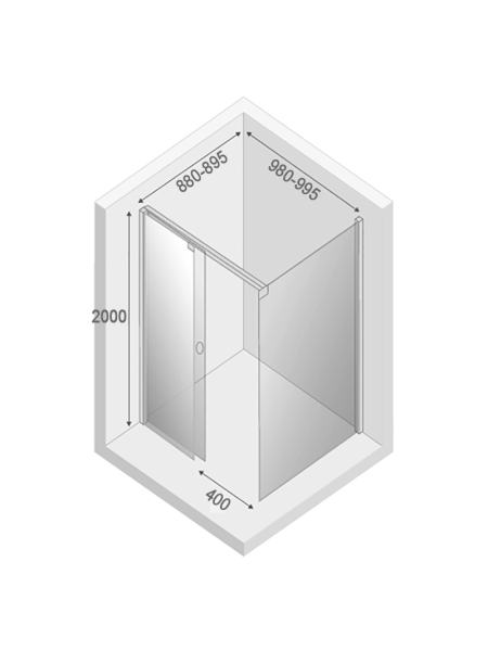 Душевая штора Porta 100x90 L (EXK-1047/EXK-1110)