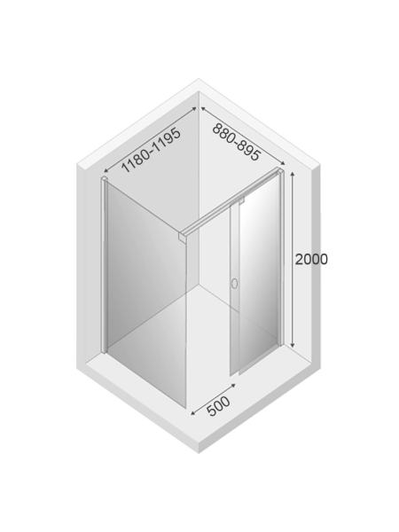 Душевая штора Porta 120x90 R (EXK-1048/EXK-1110)