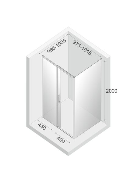 Душевая штора Prime 100x100 L (D-0298A/D-0125B)