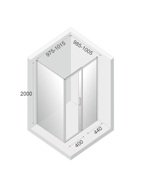 Душевая штора Prime 100x100 R (D-0299A/D-0125B)
