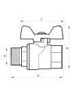 Кран шаровый 3/4" ГШБ ГАЗ (NF.722) NOLF (NF2952)