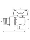 Кран шаровый с американкой угловой 1/2" ГШБ (NF.941) NOLF (NF2964)