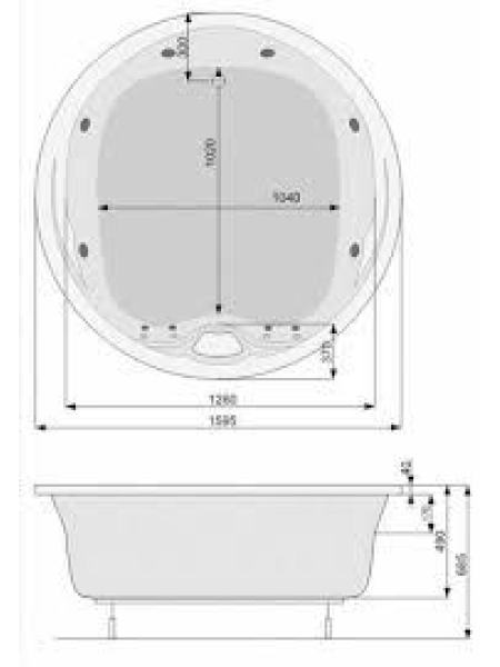 ATLANTYDA ванна 160*160см, с системой гидромассажа SMART 2 + Option