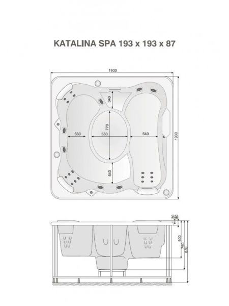 KATALINA SPA бассейн 193*193 +рама + нагреватель 6 кВт + многоцветное освещение