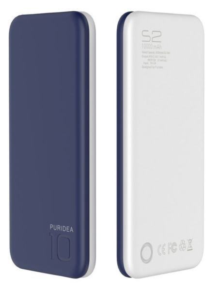 Портативное зарядное устройство Puridea S2 10000mAh Li-Pol Rubber Blue & White