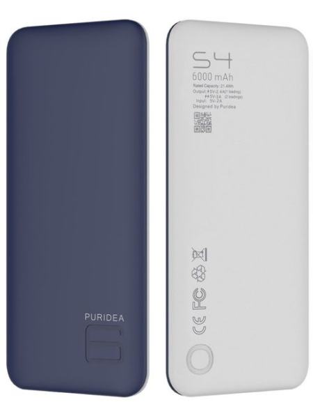 Портативное зарядное устройство Puridea S4 6000mAh Li-Pol Rubber Blue & White