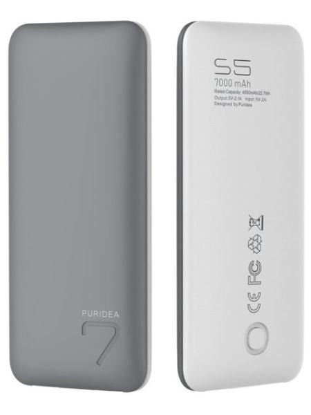 Портативное зарядное устройство Puridea S5 7000mAh Li-Pol Grey & White