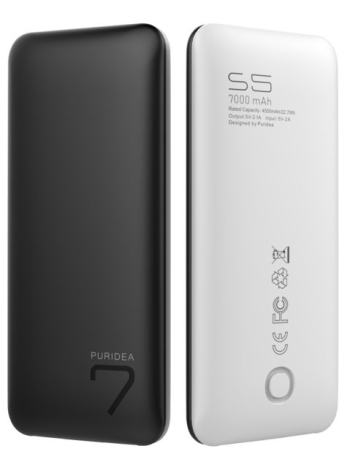 Портативное зарядное устройство Puridea S5 7000mAh Li-Pol Rubber Black & White