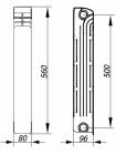 Радиатор биметаллический секционный QUEEN THERM 500/96 (кратно 10)