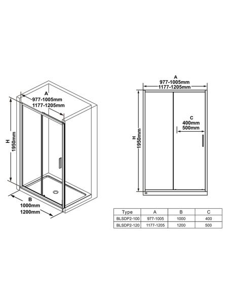 Душевая дверь BLSDP 2-110 Transparent (X0PMD0C00Z1)