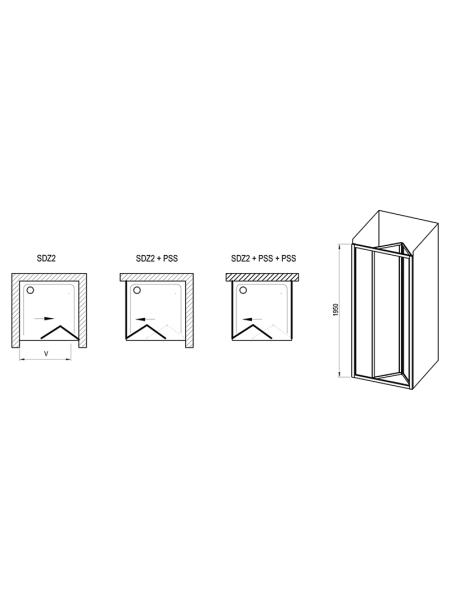 Душевая дверь SDZ 2-70 Transparent+белый (01V101O2Z1)