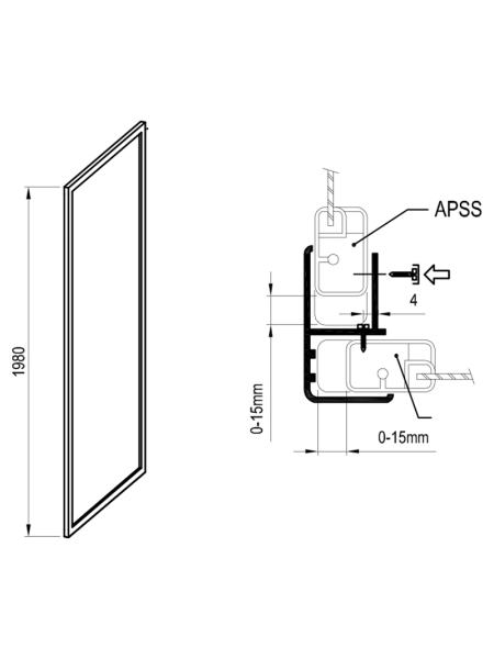 Душевая стенка APSS 3-80 Transparent+черный (940403R2Z1)