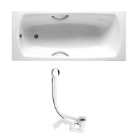 Комплект: SWING ванна 180*80см прямоугольная, с ручками + VIEGA SIMPLEX сифон для ванны, автомат 560мм