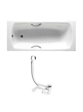 Комплект: SWING ванна 180*80см прямоугольная, с ручками + VIEGA SIMPLEX сифон для ванны, автомат 560мм