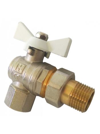 Кран-американка кутовий 3/4" ЗВ білий метелик RSk Італія 10/40