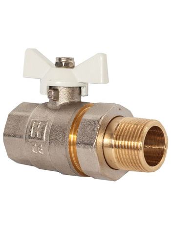 Кран-американка прямий 1/2" ЗВ білий метелик RSk Італія 18/144