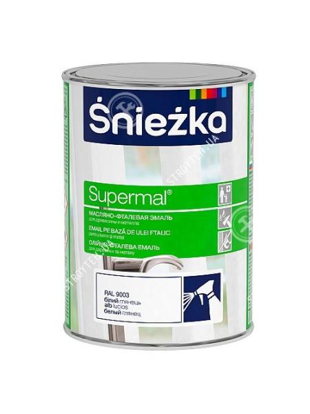 Sniezka Supermal Ol-Ftal.F500 Эмаль - белый гл. 400мл