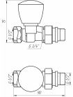 Кран радиаторный прямой SOLOMON 1/2" с резиновым уплотнителем 161404 верх