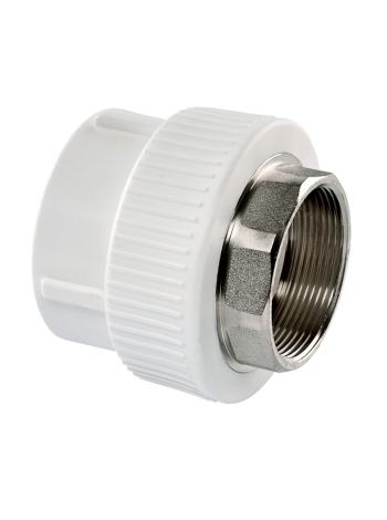 Муфта PPR внутренняя под ключ Ø40 х 1.1/4"В Tebo белая 5/35