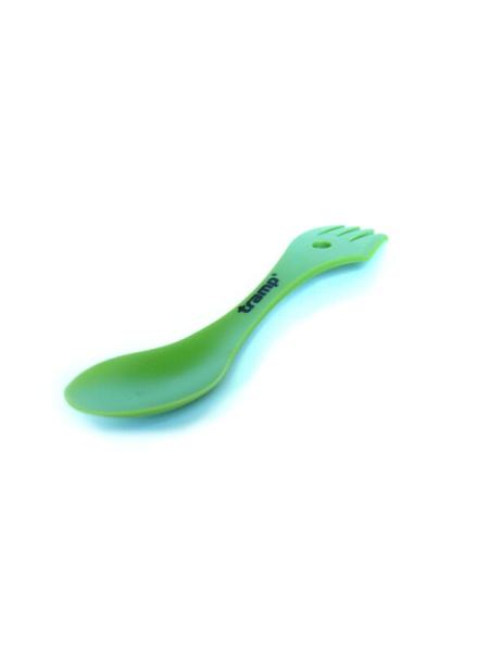 Ложка-вилка (ловилка) пластмассовая Tramp зеленая (TRC-069-green)