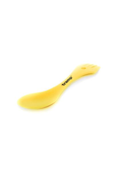 Ложка-вилка (ловилка) пластмассовая Tramp желтая (TRC-069-yellow)