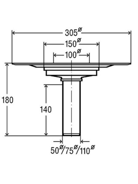 Трап Advantix для балконов и террас, вертикальный D100 (626990)