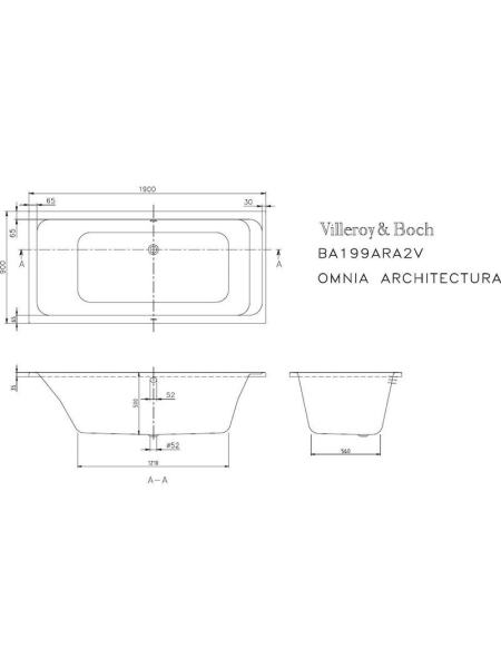 ARCHITECTURA ванна 190*90см, белый альпин+угловая панель Profibox 2.0 corner