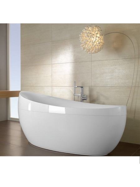 AVEO ванна 190*95см отдельностоящая, панель-рама, слив-перелив хром, цвет Star White