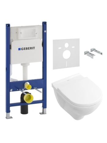 Комплект: O.NOVO DirectFlush унітаз підвісний 5660HR01 з сид. soft-close + Geberit Duofix 458.126.00.1