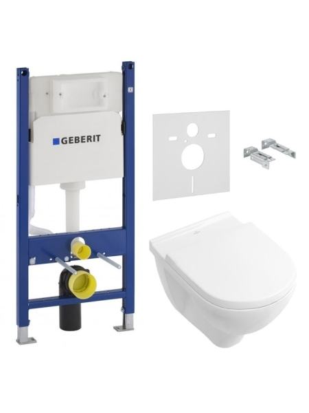 Комплект: O.NOVO DirectFlush унітаз підвісний 5660HR01 з сид. soft-close + Geberit Duofix 458.126.00.1