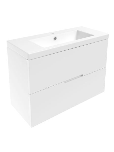 AIVA комплект мебели 80см белый: тумба подвесная , 2 ящика + умывальник накладной арт 15-68-080