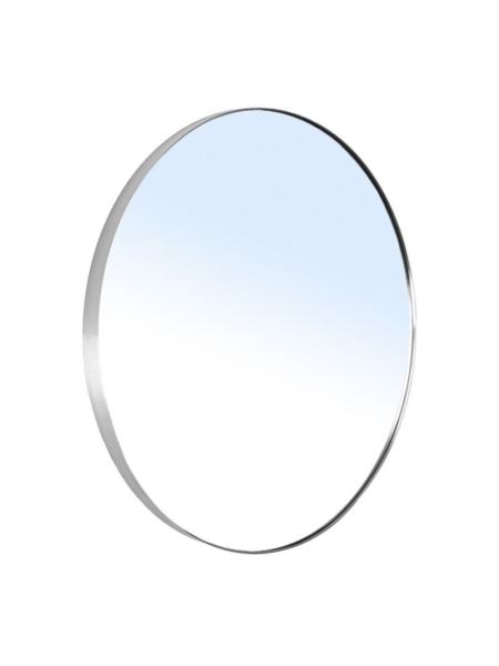 Зеркало круглое 60*60см на шлифованной нержавеющей раме, с контурной белой подсветкой