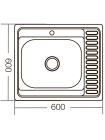 Мойка кухонная ZERIX Z6060R-04-160E (satin) (ZM0576)